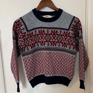 Vintage Jump Ahead brand Boys Fair Isle/Geometric design crewneck sweater